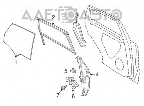 Mecanismul de ridicare a geamului din spate dreapta pentru Porsche Macan 15-18.