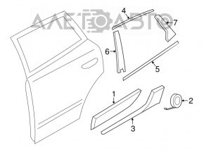 Capac usa spate inferioara stanga Porsche Macan 15-18, carbon lucios, zgarieturi, nisip