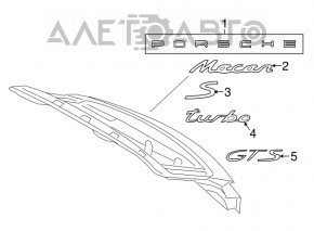 Эмблема надпись "Macan" двери багажника Porsche Macan 15-18