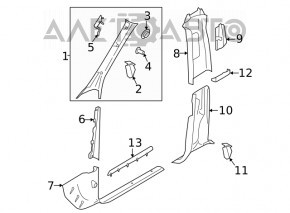 Capac prag fata stanga Porsche Macan 15-18, neagra