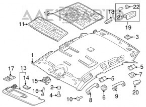 Acoperirea tavanului Porsche Macan 15-18, material textil negru, fără panoramă, fără pachet de lumină