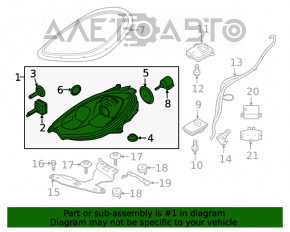 Far stânga față asamblată Porsche Macan 15-18 cu xenon, fără spălător, adaptiv