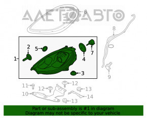 Far dreapta fata goala Porsche Macan 15-18 halogen, cu spalator de parbriz