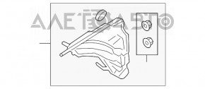 Бачок омывателя Porsche Macan 15-18 без омывателей фар без горловины, крышки и датчика