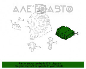 Modulul computerizat al airbag-urilor SRS pentru airbag-urile de siguranță Porsche Macan 15-18.