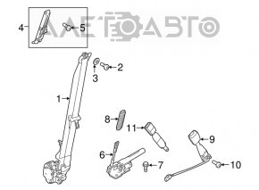 Centura de siguranță pentru șofer Ford Explorer 16-19, neagră.