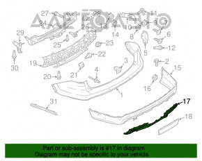 Capacul bumperului din spate inferior Ford Explorer 16-17 restilizat, pentru carlig de remorcare, zgarieturi, fisuri la prindere.