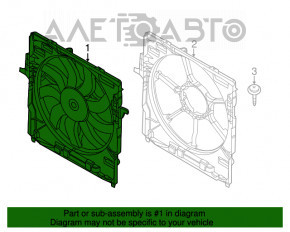 Difuzorul capacului radiatorului asamblat pentru BMW X5 F15 14-18 N55