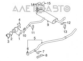 Silentioasa de la spate a tevii BMW X5 F15 14-18 N55 cu supapa