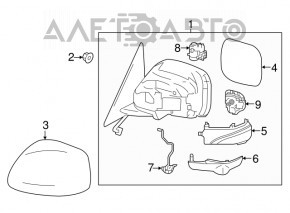 Oglindă laterală stângă pentru camera Infiniti JX35 QX60 13-