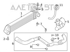 Патрубок правый Ford Escape mk3 17-19 2.0T