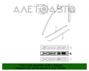 Emblema inscripția Xdrive35i ușa dreapta față BMW X5 F15 14-18