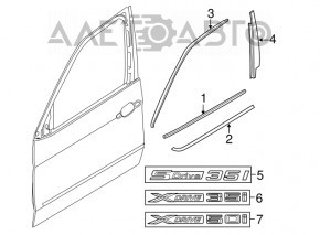 Эмблема надпись Xdrive35i двери передняя правая BMW X5 F15 14-18 OEM