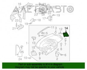 Conducta de aerisire a panoului frontal dreapta VW Tiguan 09-17