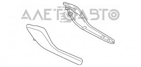 Capacul consolei centrale lateral dreapta Infiniti JX35 QX60 15-16 din piele, negru.