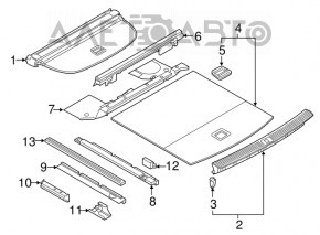 Capacul portbagajului dreapta Audi Q5 80A 18- gri.