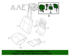 Pernele de cap din față dreapta Infiniti JX35 QX60 13- piele neagră, cu monitor