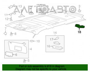 Plafonul de iluminare din spate pentru Ford Explorer 11-19, negru, fără geam panoramic