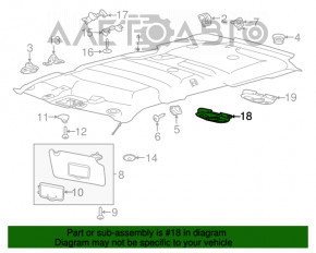 Plafonul de iluminare central pentru Ford Explorer 11-19, negru, fără geam panoramic