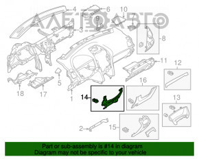 Capacul panoului frontal al spatiului pentru picioarele soferului Ford Explorer 16-19 zgarieturi