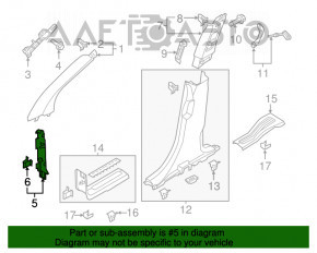 Capacul stâlpului frontal dreapta Ford Explorer 16-19 negru