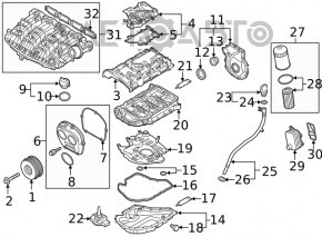 Capacul gurii de umplere a uleiului pentru Audi A3 8V 15-20, nou, neoriginal VIKA.