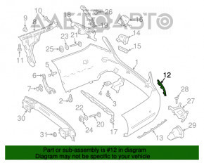 Reflectorul din spate al barei de protecție dreapta Mercedes GLC 16-22