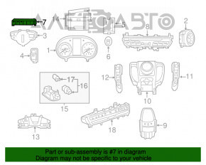 Blocul de butoane de pe panoul frontal al Mercedes GLC 16-19 pentru proiecție.