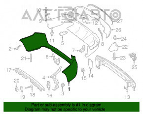 Bara spate goală Mercedes GLC 300/43 16-22 fără senzori de parcare, albă 149, zgârietură