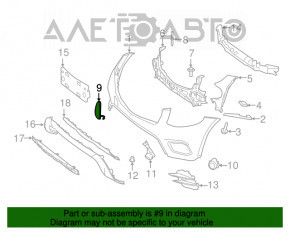 Capacul carligului de tractare pentru bara fata Mercedes GLC 300/350e 16-19