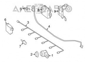 Montajul bumperului frontal pentru Mercedes GLC 300 16-19 cu senzori de parcare