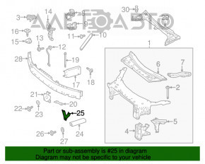 Suportul de protecție a amplificatorului de amortizare a șocurilor pentru bara de protecție față dreapta Mercedes GLC 16-22.