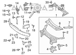 Suport amplificator bara fata dreapta Mercedes GLC 16-22 nou original OEM