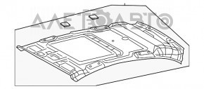 Acoperirea plafonului Mercedes GLC 16-22 fără panoramă, bej, pentru curățare, materialul s-a desprins