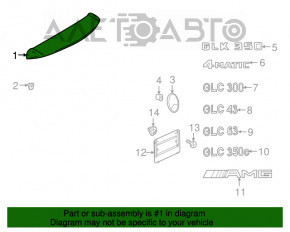 Capacul spoilerului pentru portbagajul usii Mercedes GLC 16-22 SUV din carbon