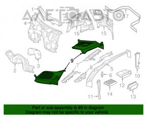 Grila stergatoarelor din plastic dreapta pentru Mercedes GLC 16-22 lipsește parte din ea.