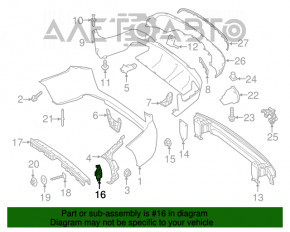 Suportul pentru bara spate stânga mică Mercedes GLC 16-22