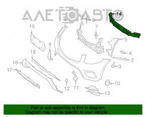 Absorbantul de impact al bara fata pentru Mercedes GLC 300/350e 16-19 este indoit.