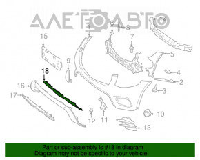 Buza bara fata Mercedes GLC 300 16-19 pentru senzorii de parcare, suporturile sunt rupte, zgarieturi.