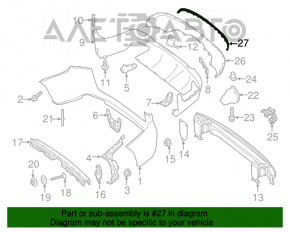 Moldura buzei spoilerului din spate pentru Mercedes GLC 300/350e 16-19 negru