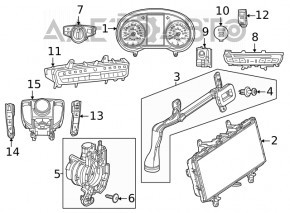 Butoanele de control de pe consola centrală stânga a Mercedes GLC 16-22 tip 2.