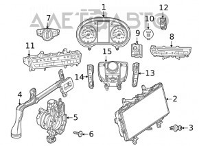 Butoanele de control de pe consola centrală stânga a Mercedes GLC 16-22 tip 3.