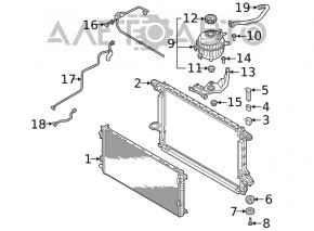 Suport radiator inferior stânga Audi A5 F5 17- cauciuc nou OEM original