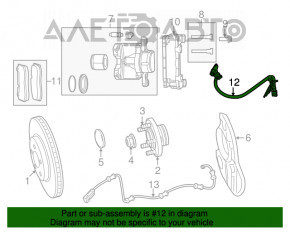 Furtun frână față dreapta Dodge Challenger 09- cu 1 piston.