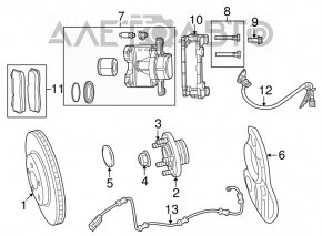 Furtun frână față dreapta Dodge Challenger 09- cu 1 piston.