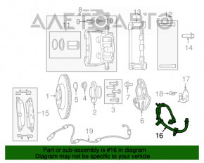 Furtun de frână față stânga Dodge Challenger 09- cu 1 piston