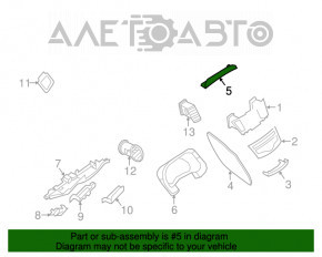 Capacul panoului frontal dreapta Infiniti JX35 QX60 13- gri inchis