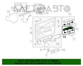 Накладка управления стеклоподъемниками передняя левая Lexus RX300 RX330 RX350 RX400h 04-09 серая, царапины