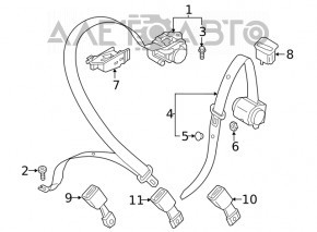 Centura de siguranță din spate dreapta pentru Audi Q5 80A 18- bej, sub protecție chimică