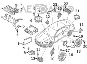 Динамик пищалка в передней стойке правый Audi A5 F5 17- нижний Bang and Olufsen